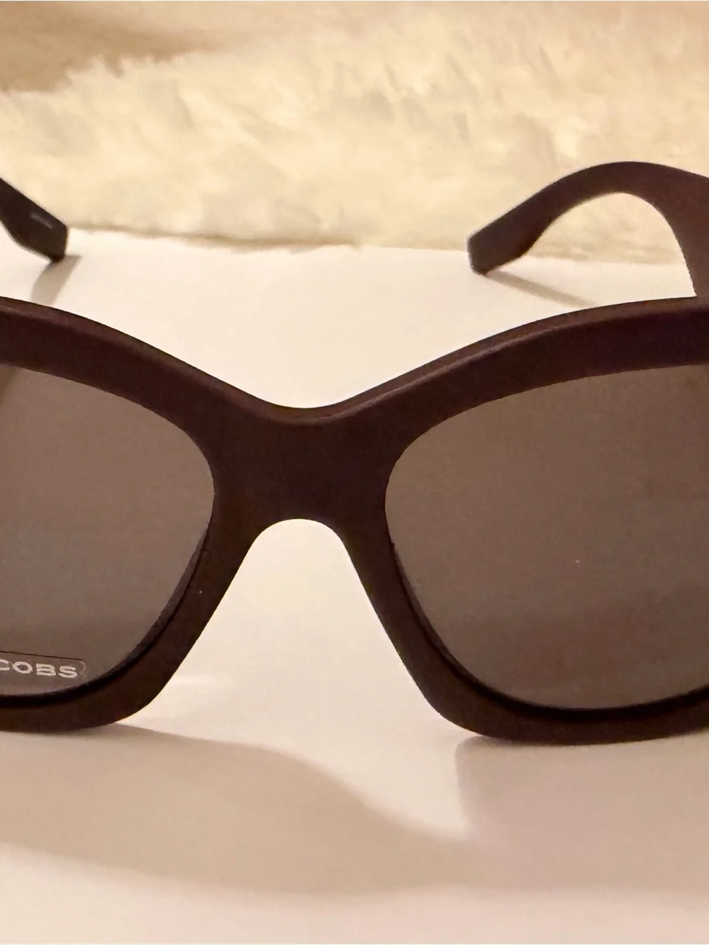 Marc Jacobs Women's Eggplant/Brown Square Cat -Eye Sunglasses - Brown Lenses
